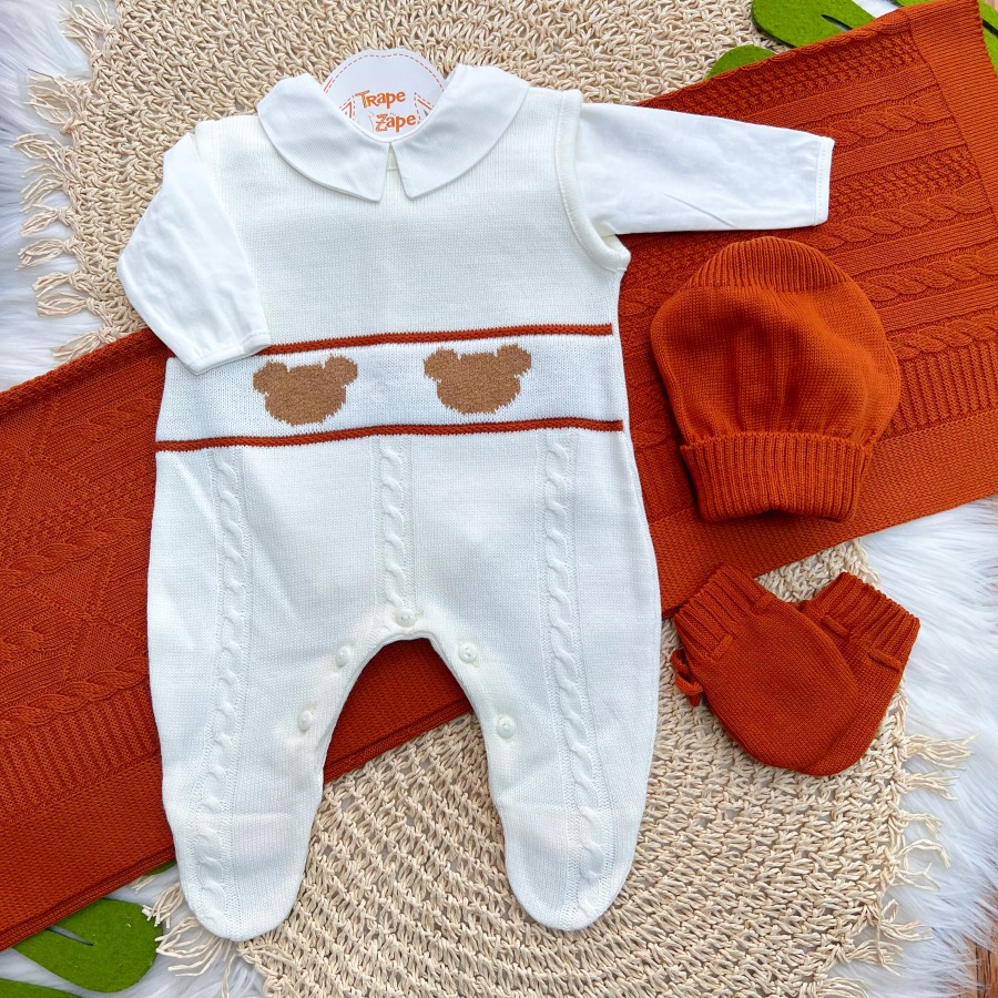 Saída de Maternidade Benício - Off White e Ferrugem